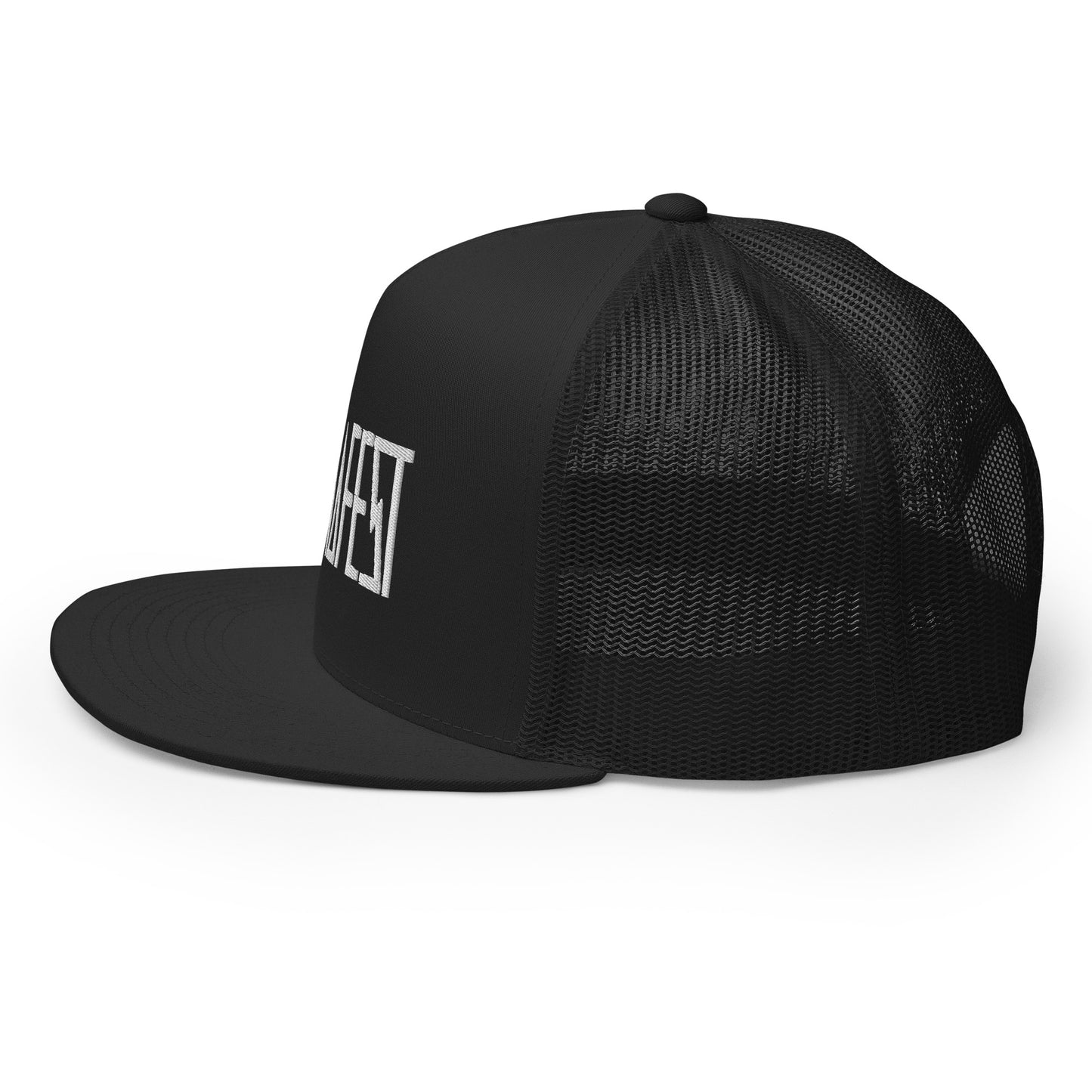 Black Manafest Trucker Cap with White Logo