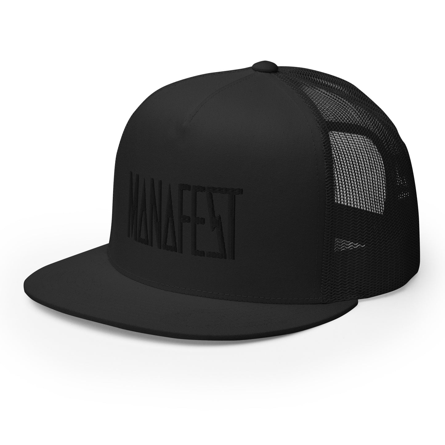 Dark Charcoal Trucker Cap Manafest Black Logo