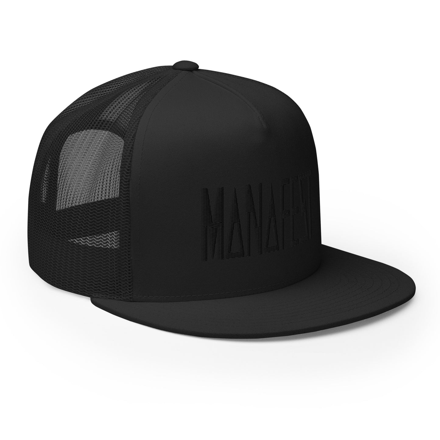 Dark Charcoal Trucker Cap Manafest Black Logo