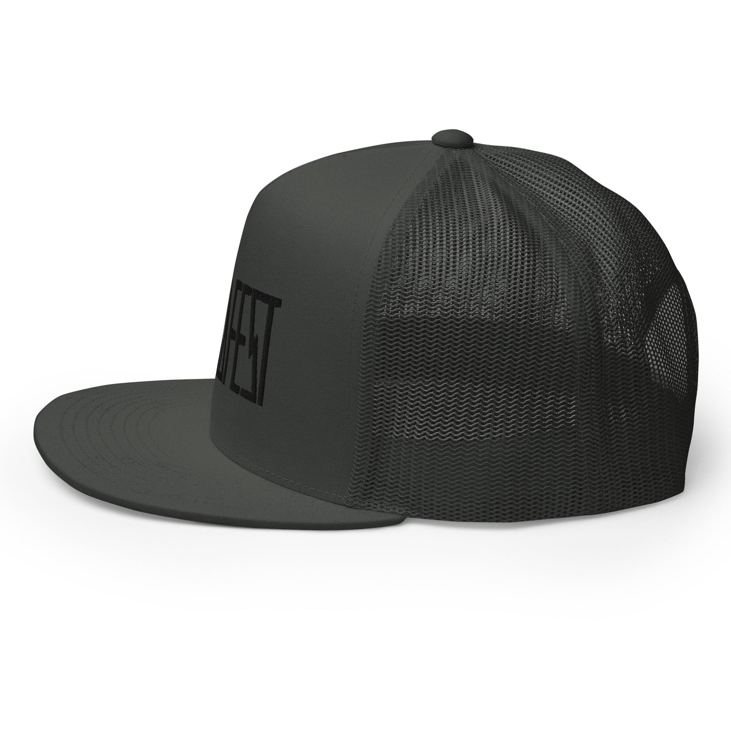 Dark Charcoal Trucker Cap Manafest Black Logo