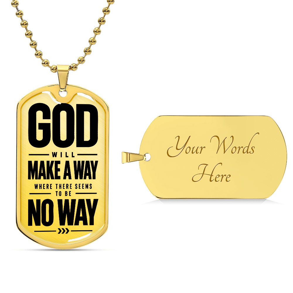 God Will Make a Way Dog Tag Necklace