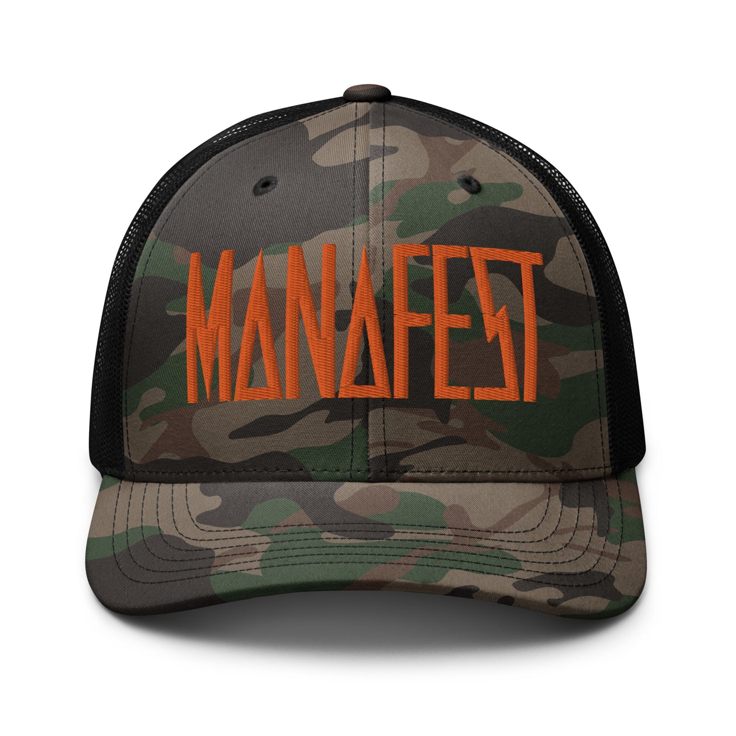 Manafest Camouflage trucker hat Orange Logo
