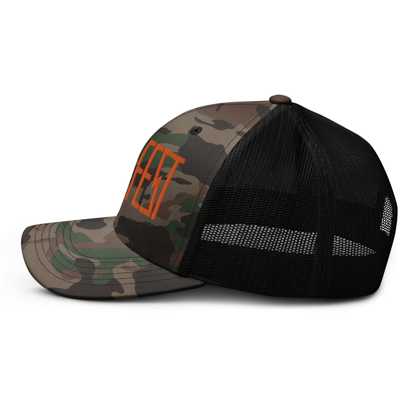 Manafest Camouflage trucker hat Orange Logo