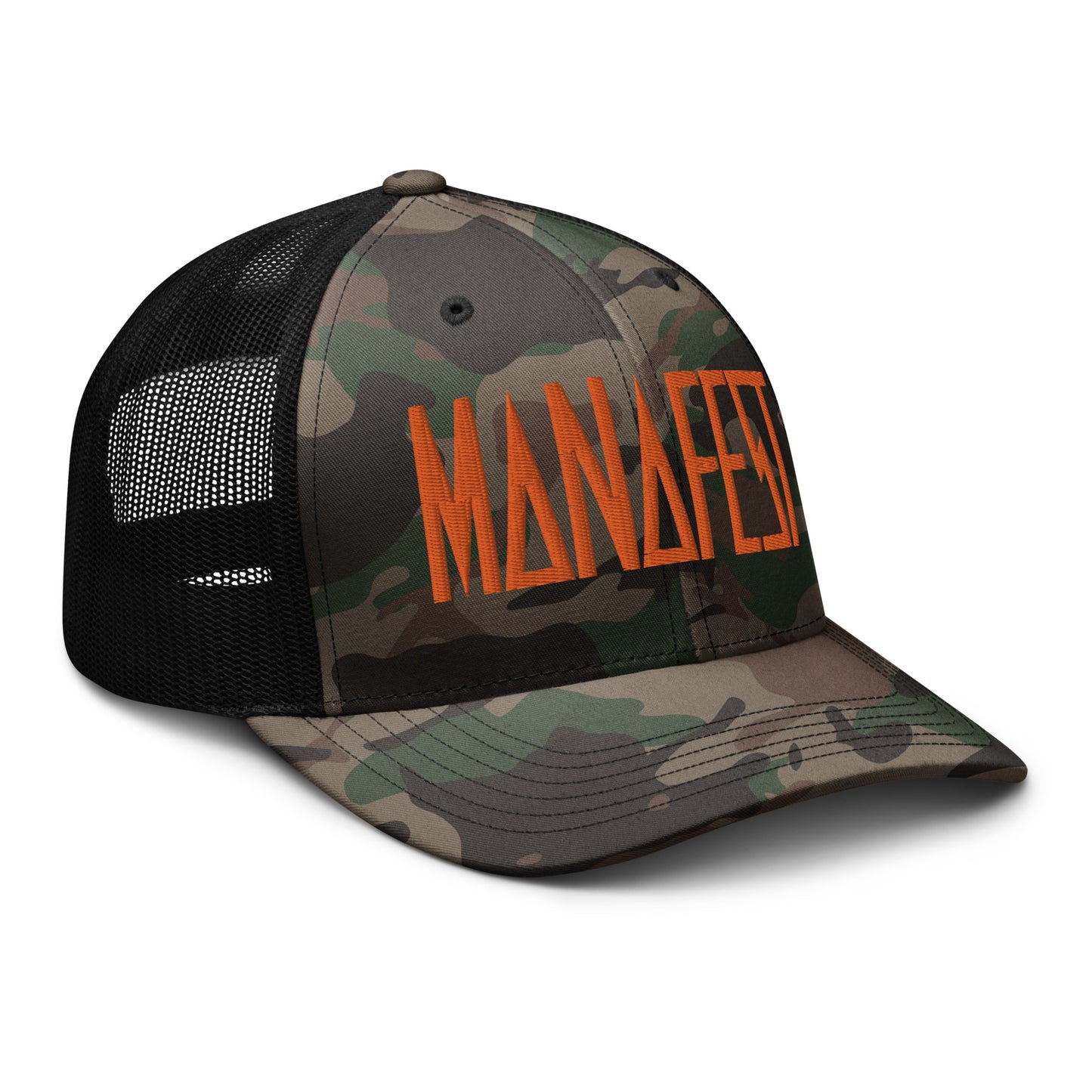 Manafest Camouflage trucker hat Orange Logo