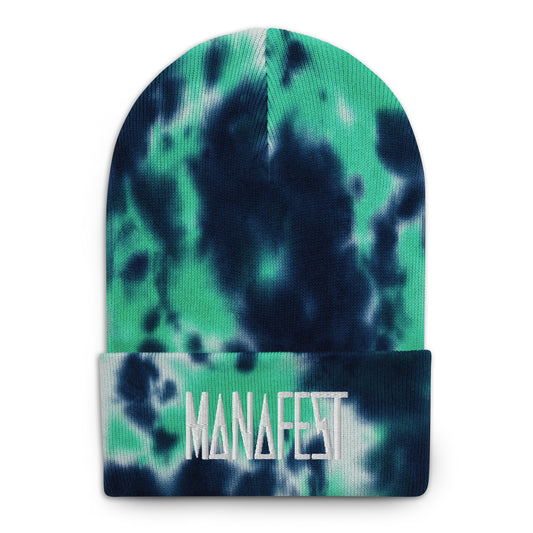 Kids Green NavyTie-dye beanie