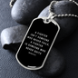 Fighter Never Quits Dog Tag On Black