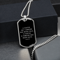 Fighter Never Quits Dog Tag On Black