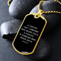 Fighter Never Quits Dog Tag On Black