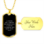Fighter Never Quits Dog Tag On Black