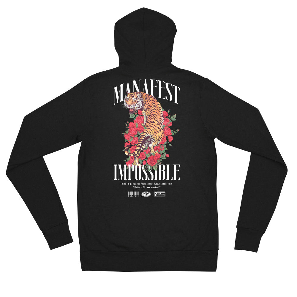 Impossible Tiger Rose Unisex zip hoodie