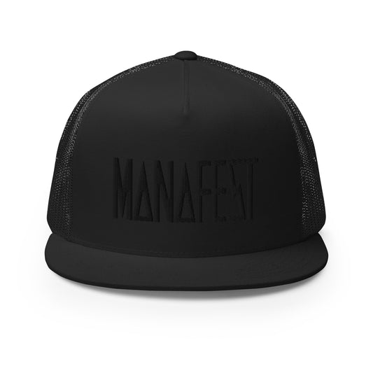 Dark Charcoal Trucker Cap Manafest Black Logo