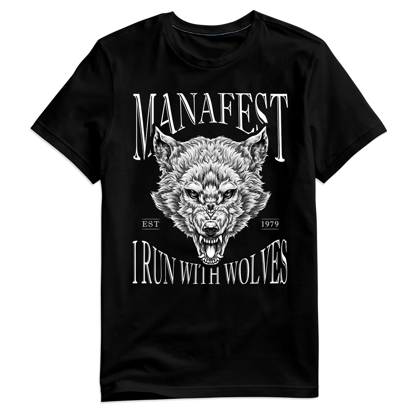 I Run With Wolves 1979 White on Black Unisex T-Shirt