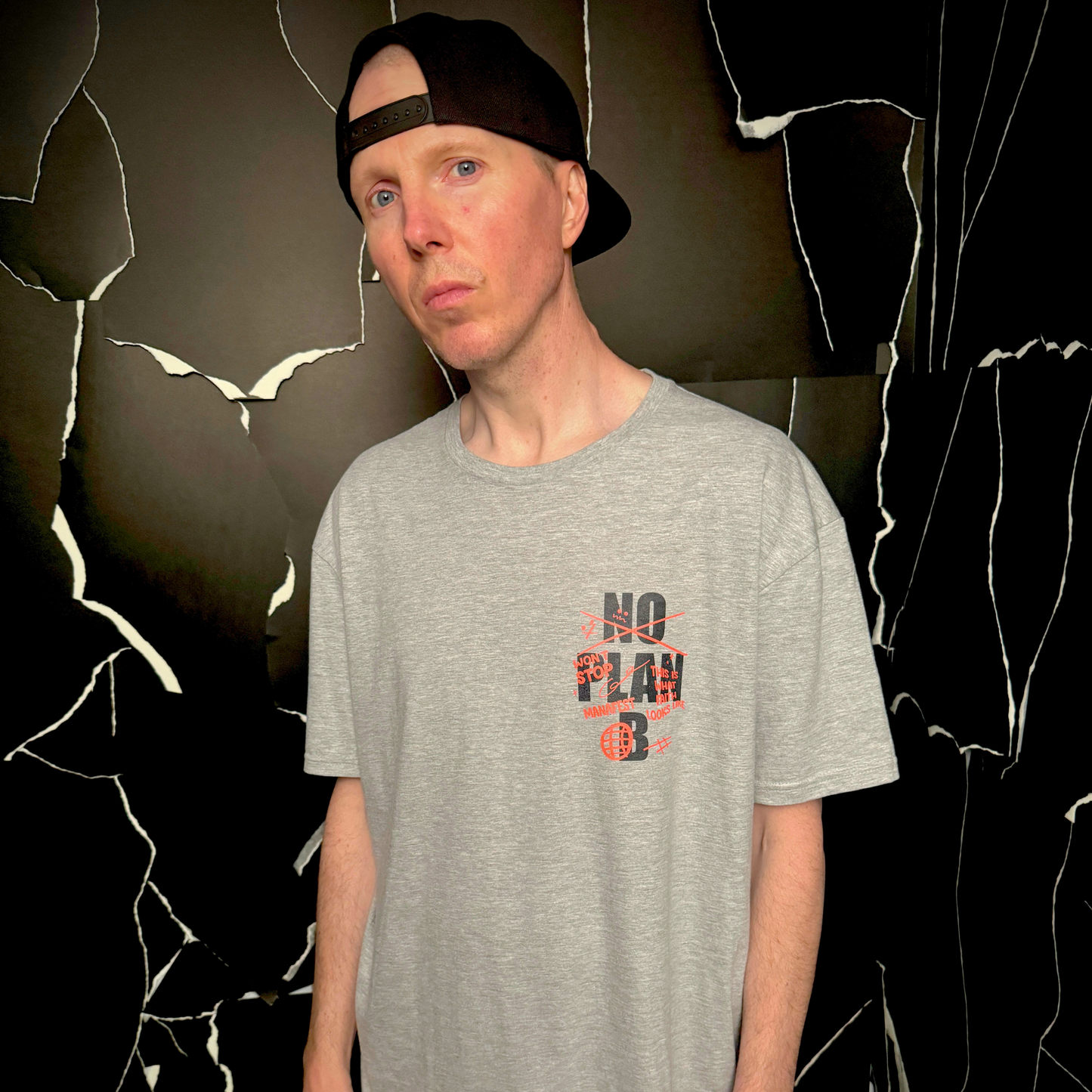 No Plan B Grey T-Shirt (Large Size Only) Signed by Manafest