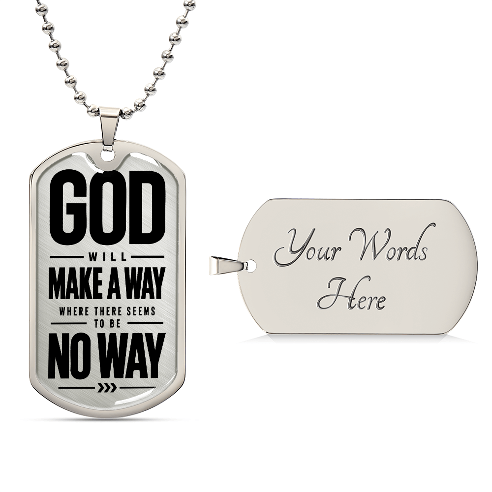 God Will Make a Way Dog Tag Necklace