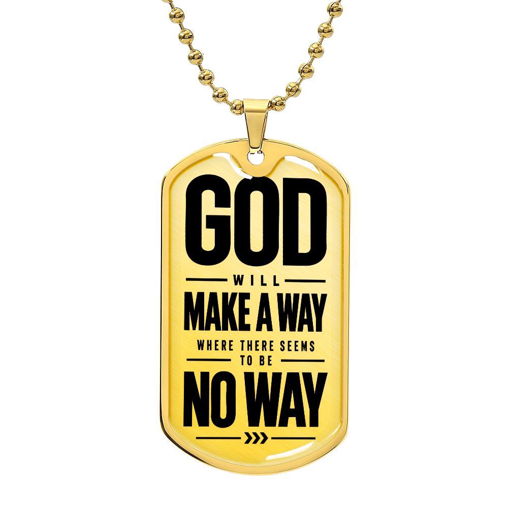 God Will Make a Way Dog Tag Necklace
