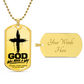 Way Maker Cross Dog Tag Necklace