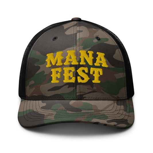 Manafest Camouflage trucker hat Gold Print