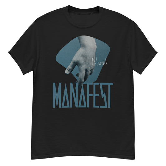 Black Numb T-Shirt Blue Manafest Logo