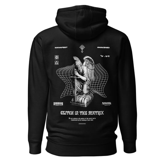 Premium Black Glitch In The Matrix Unisex Hoodie