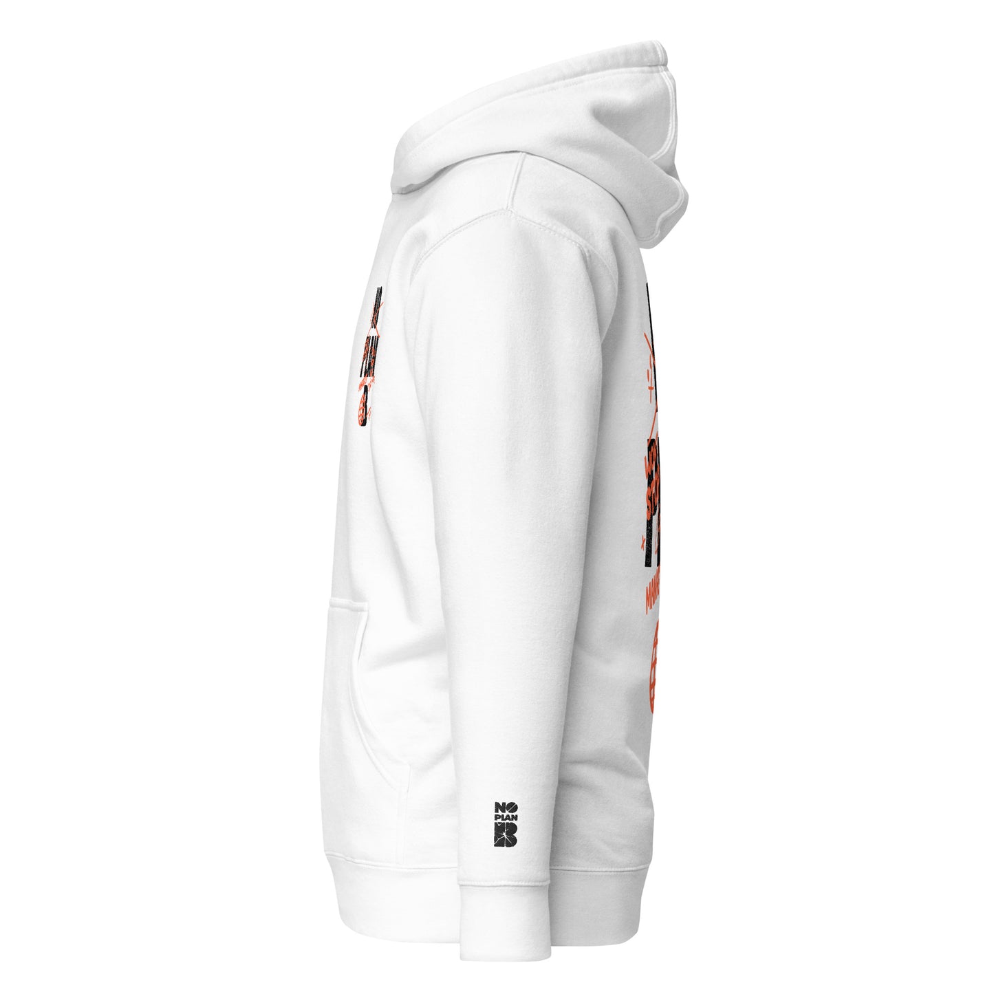 Premium No Plan B White Unisex Hoodie + Embroidered Logo